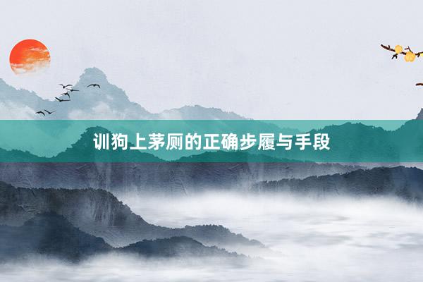 训狗上茅厕的正确步履与手段
